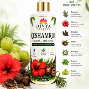 Keshamrut Herbal Hair Shampoo | Reduces Hair Fall, Cleanses Scalp & Strengthens Hair| 200ml