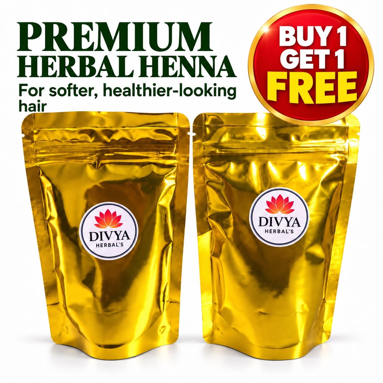 Divya Herbalβs Premium Sojat Herbal Henna β Buy 1 Get 1 Free
